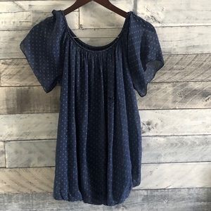Luisa Ricci Silk Lined Blue Polka Dot Top